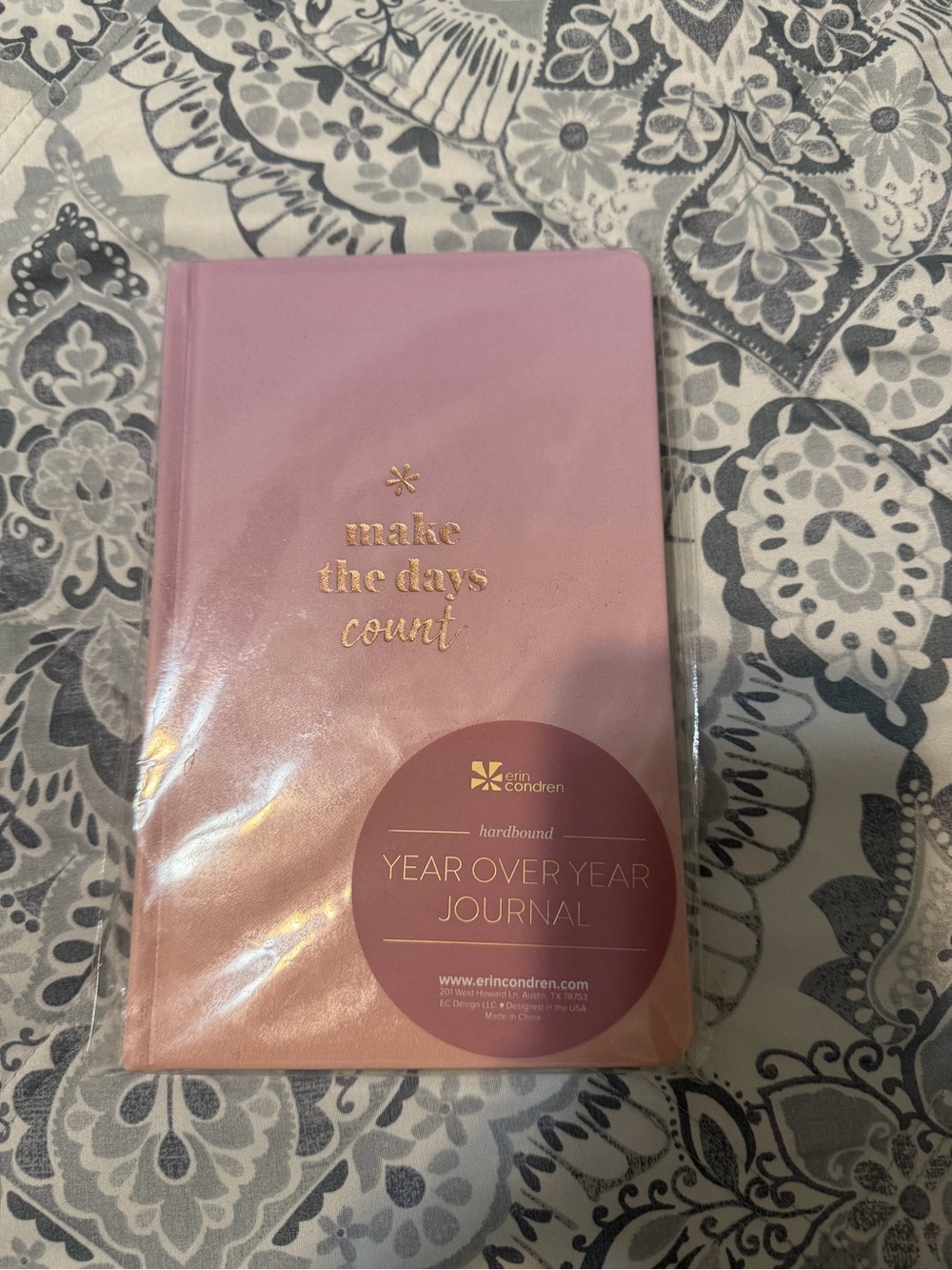 Erin Condren Pink Journal with Gold Foil Quote